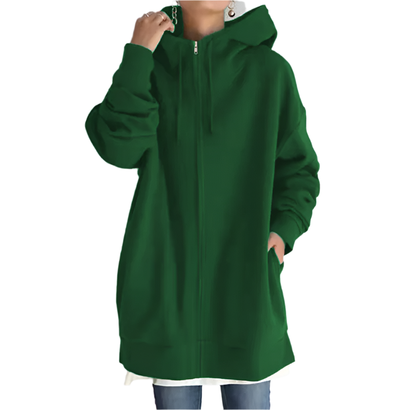 Sweat à Capuche Longue avec Zip - Idéal pour Toutes les Occasions
