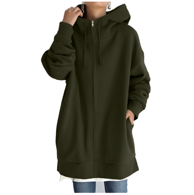 Sweat à Capuche Longue avec Zip - Idéal pour Toutes les Occasions