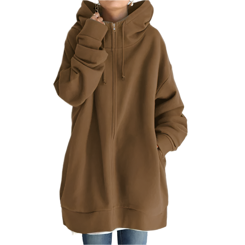 Sweat à Capuche Longue avec Zip - Idéal pour Toutes les Occasions