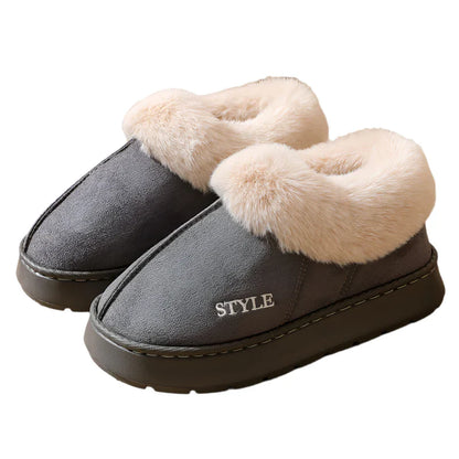 Pantoufles Chaudes en Daim et Coton