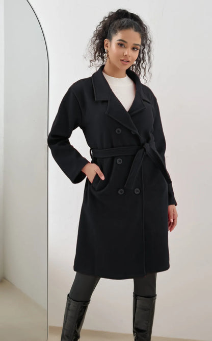Manteau Long en Laine - Élégance Sobre