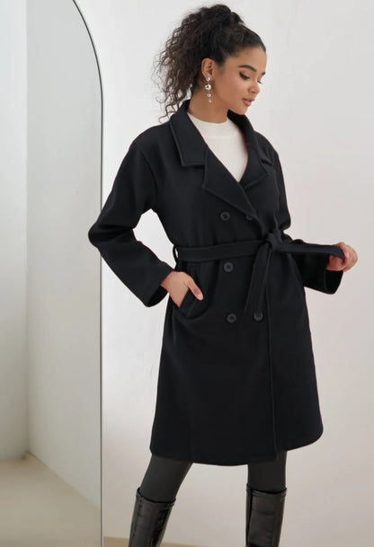 Manteau Long en Laine - Élégance Sobre