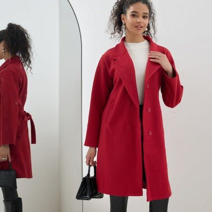 Manteau Long en Laine - Élégance Sobre