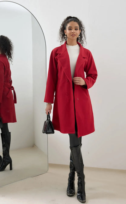 Manteau Long en Laine - Élégance Sobre