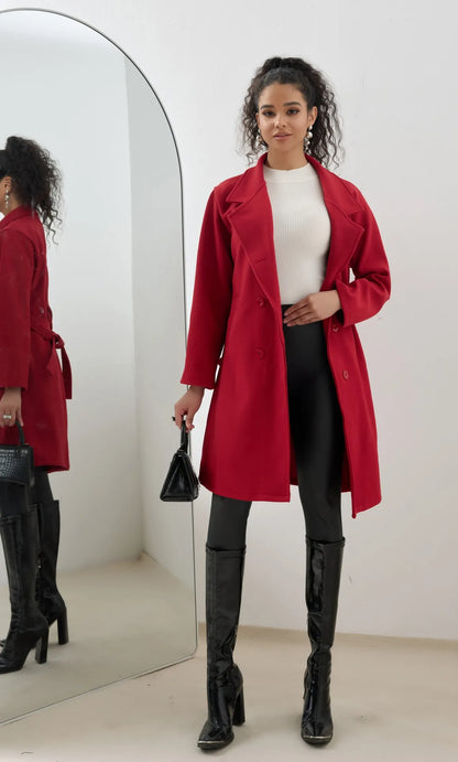 Manteau Long en Laine - Élégance Sobre